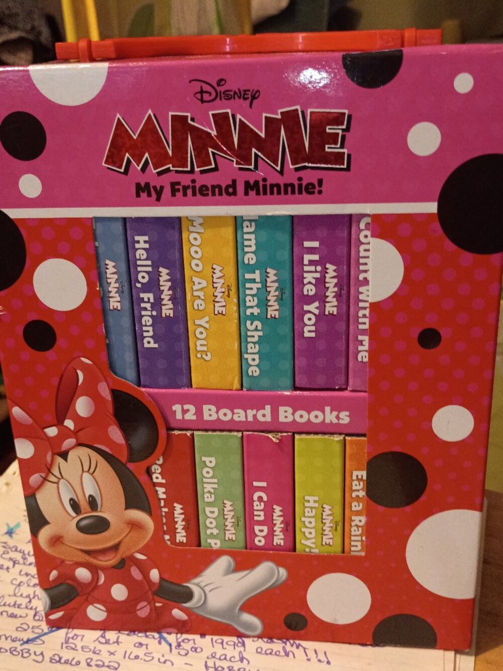 Disney "My Friend Minnie," Set of 12 Board Books Brand New With Carrying Case!